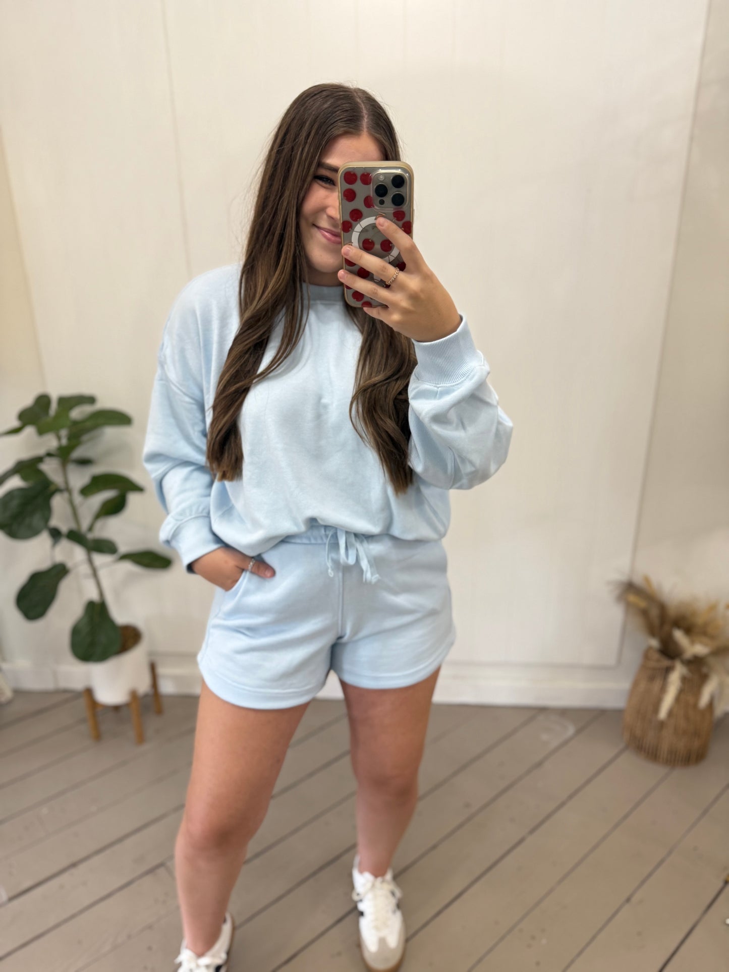 ICE BLUE TERRY SHORTS