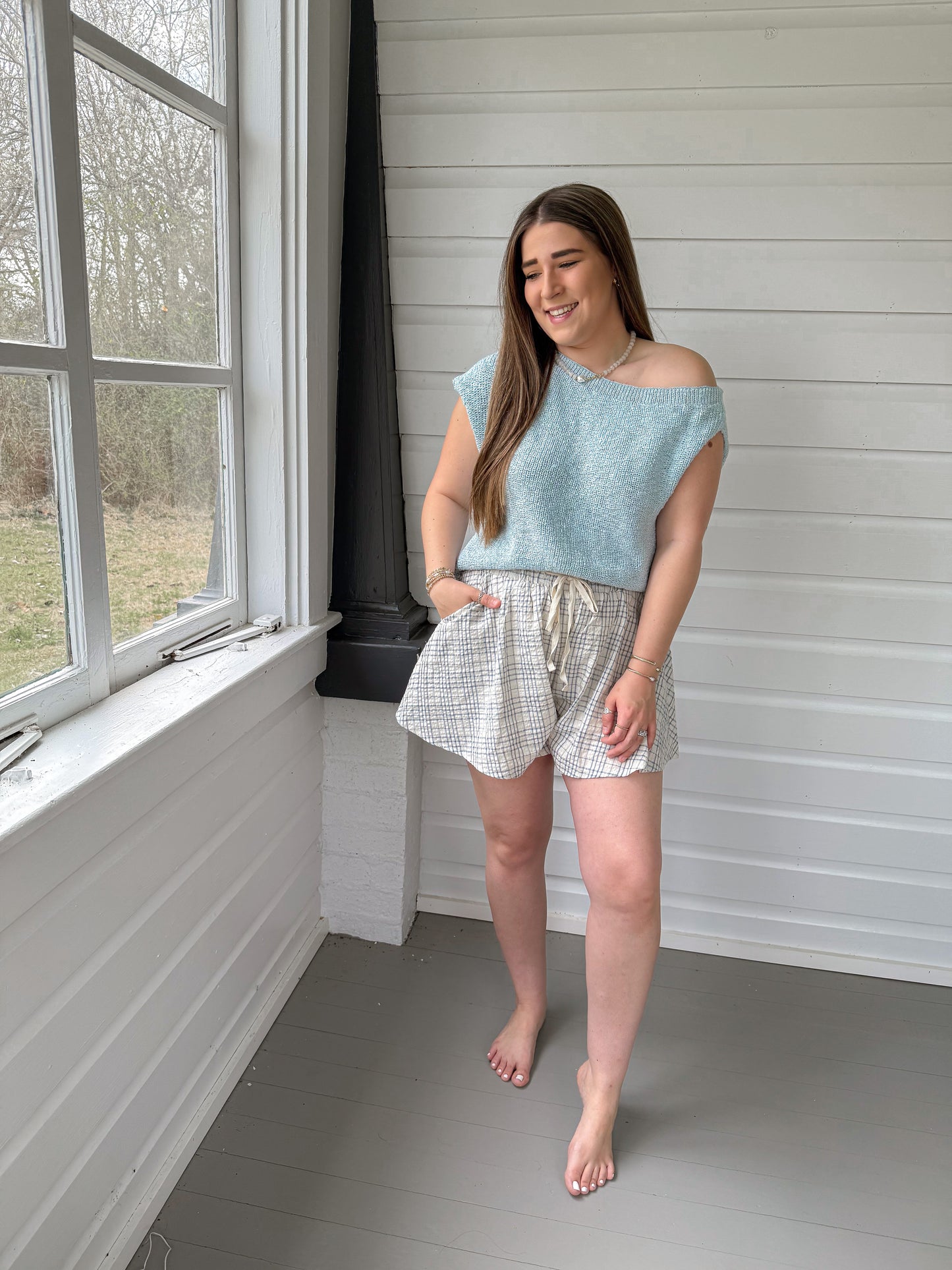 LIGHT BLUE ONE SHOULDER