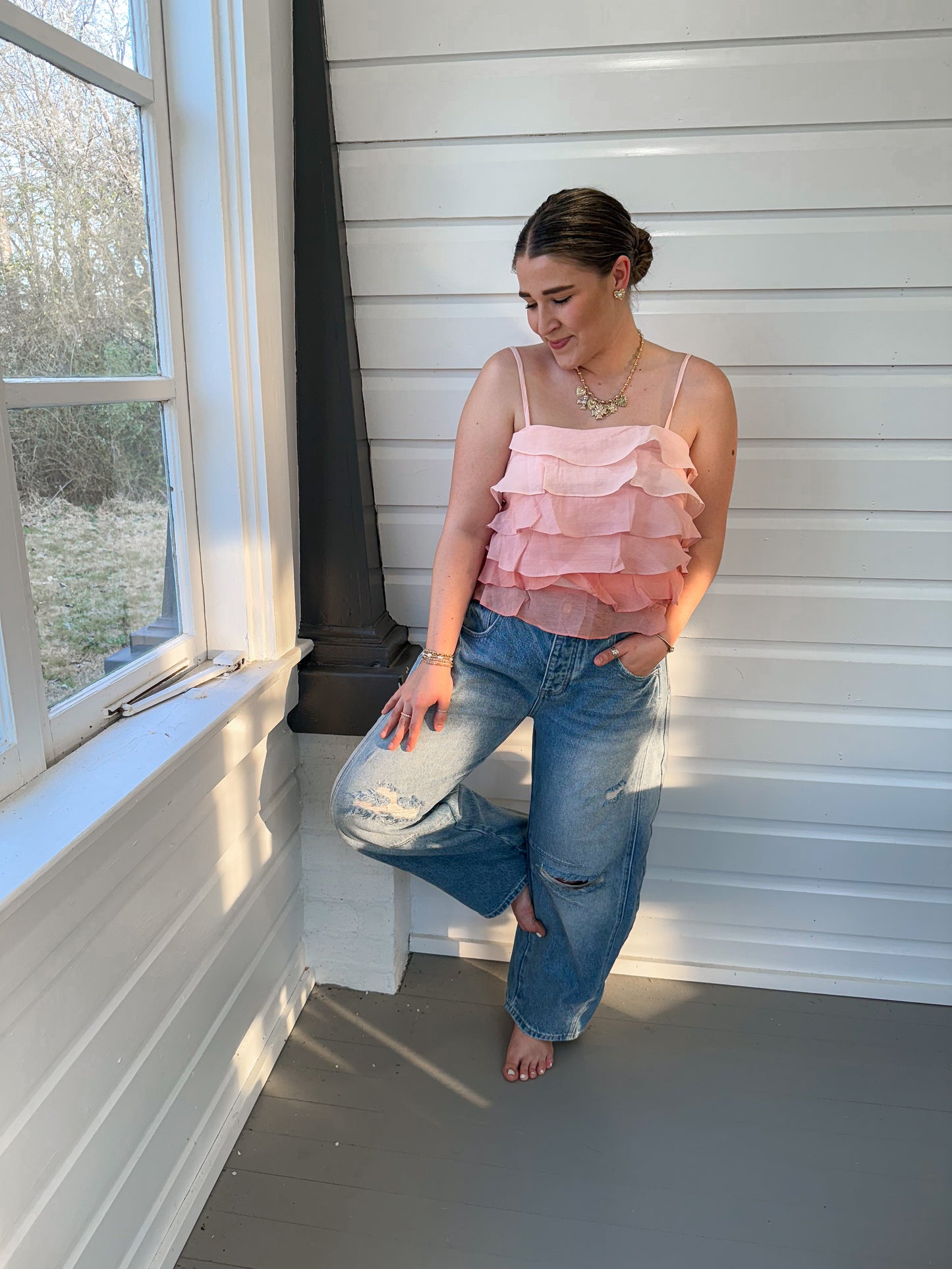 PINK LAYED TOP