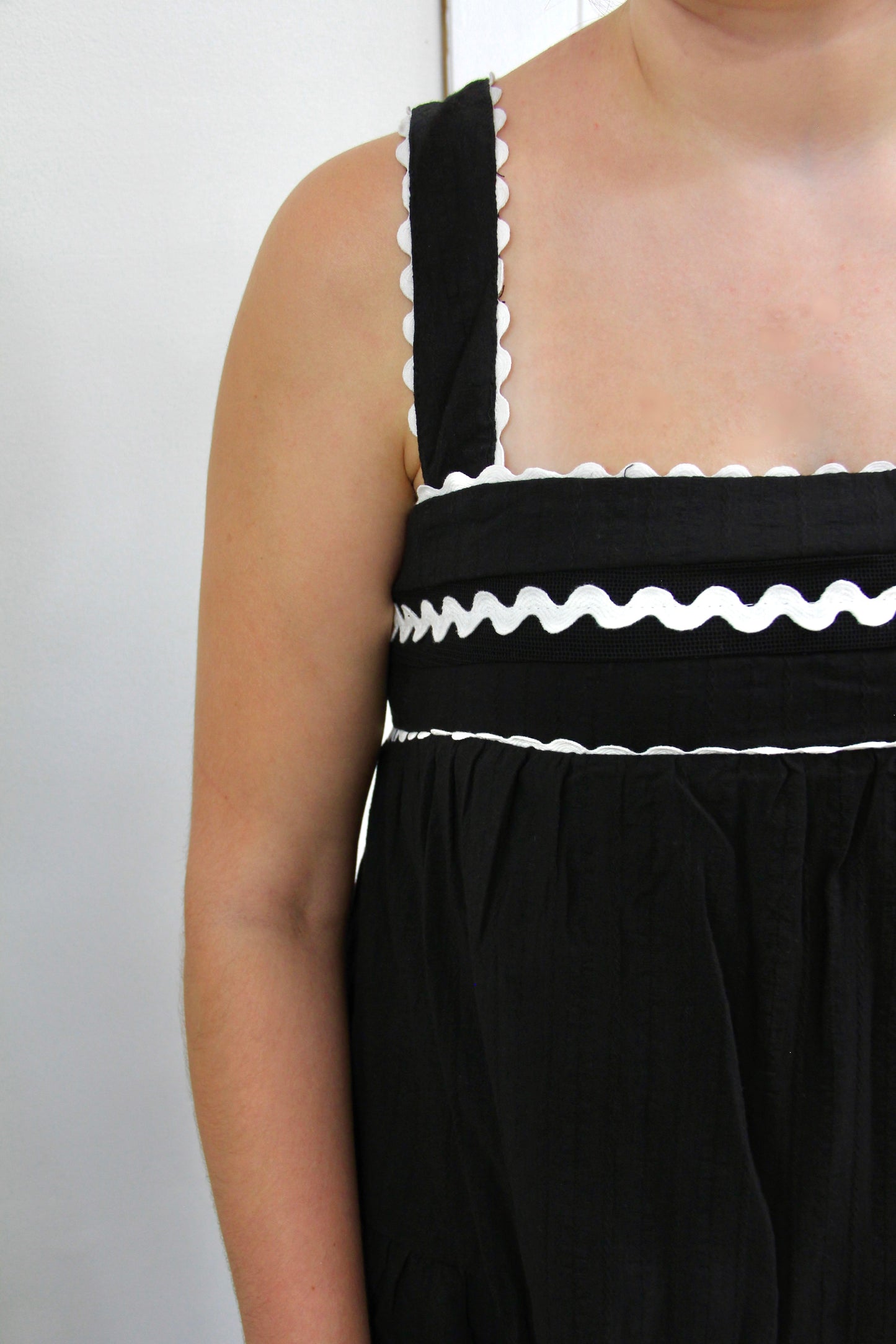 COTTON TIERED SLEEVELESS MAXI DRESS