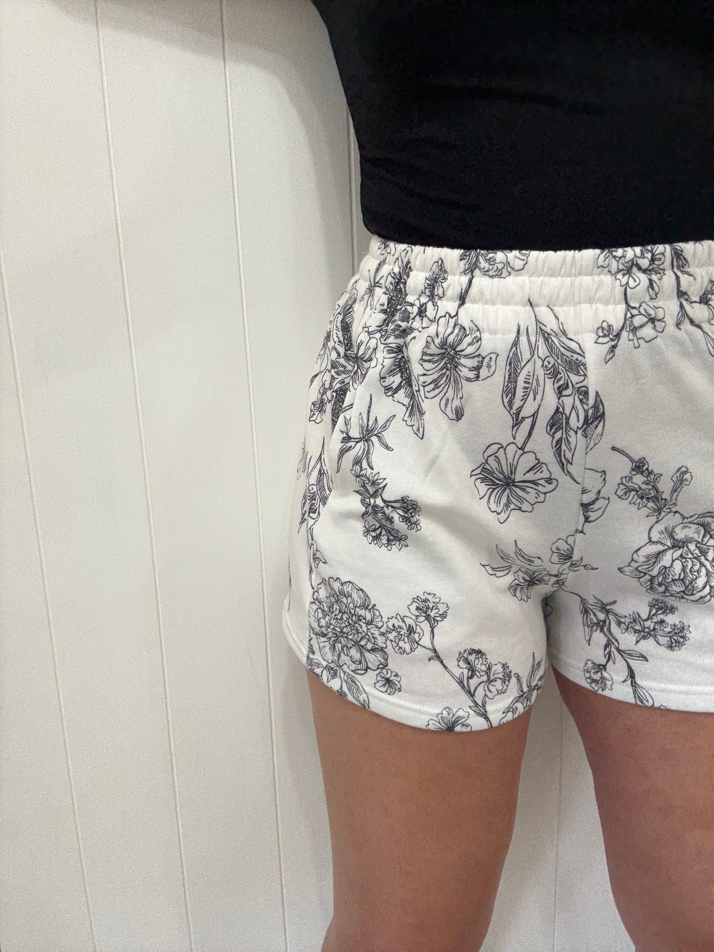 PRINTED COTTON TERRY SHORTS