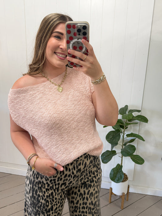 BLUSH ONE SHOULDER TOP
