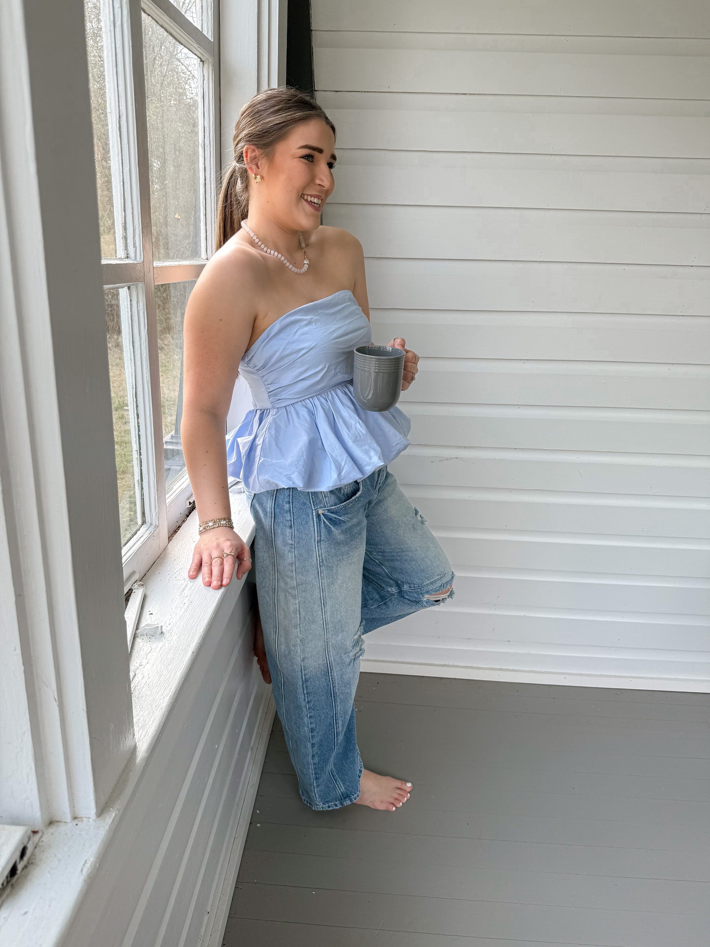 STRAPLESS BUBBLE TOP
