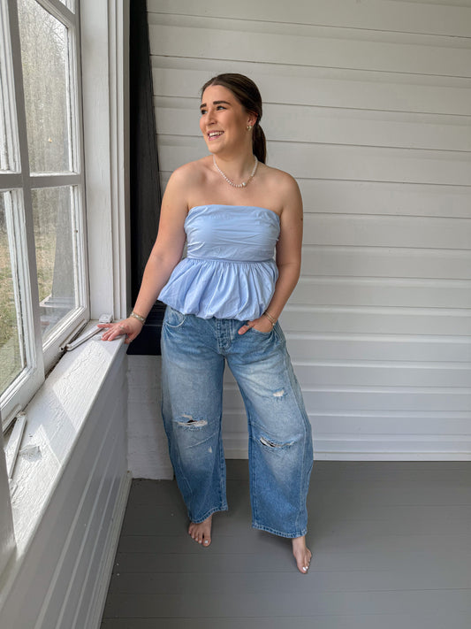 STRAPLESS BUBBLE TOP