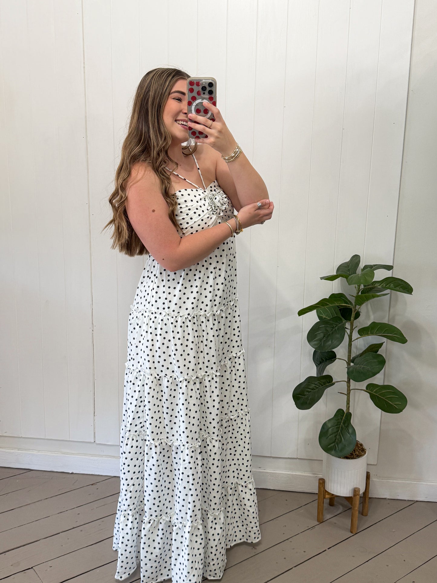 POLKA DOT MAXI HALTER