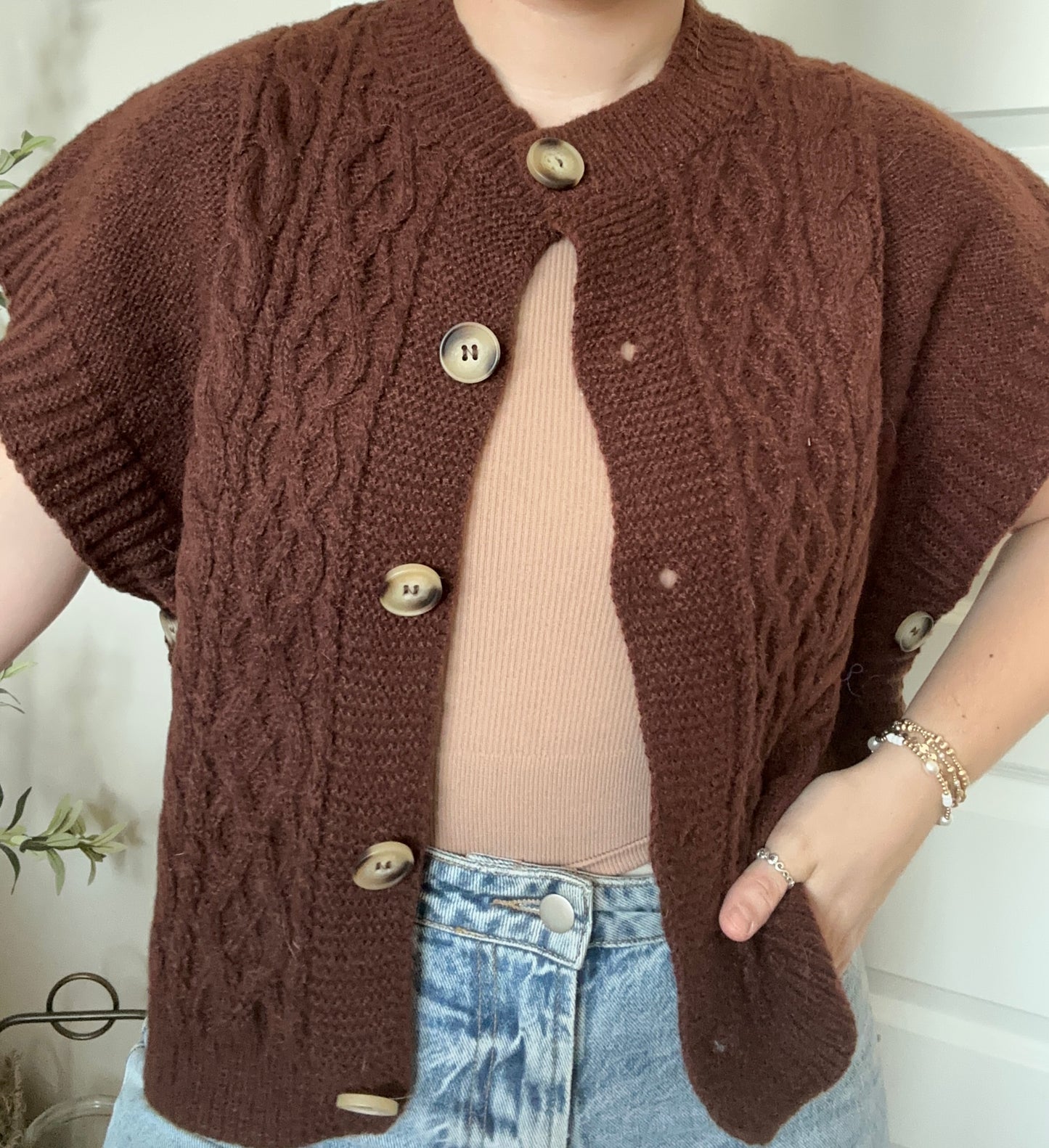 Brown Button Sweater