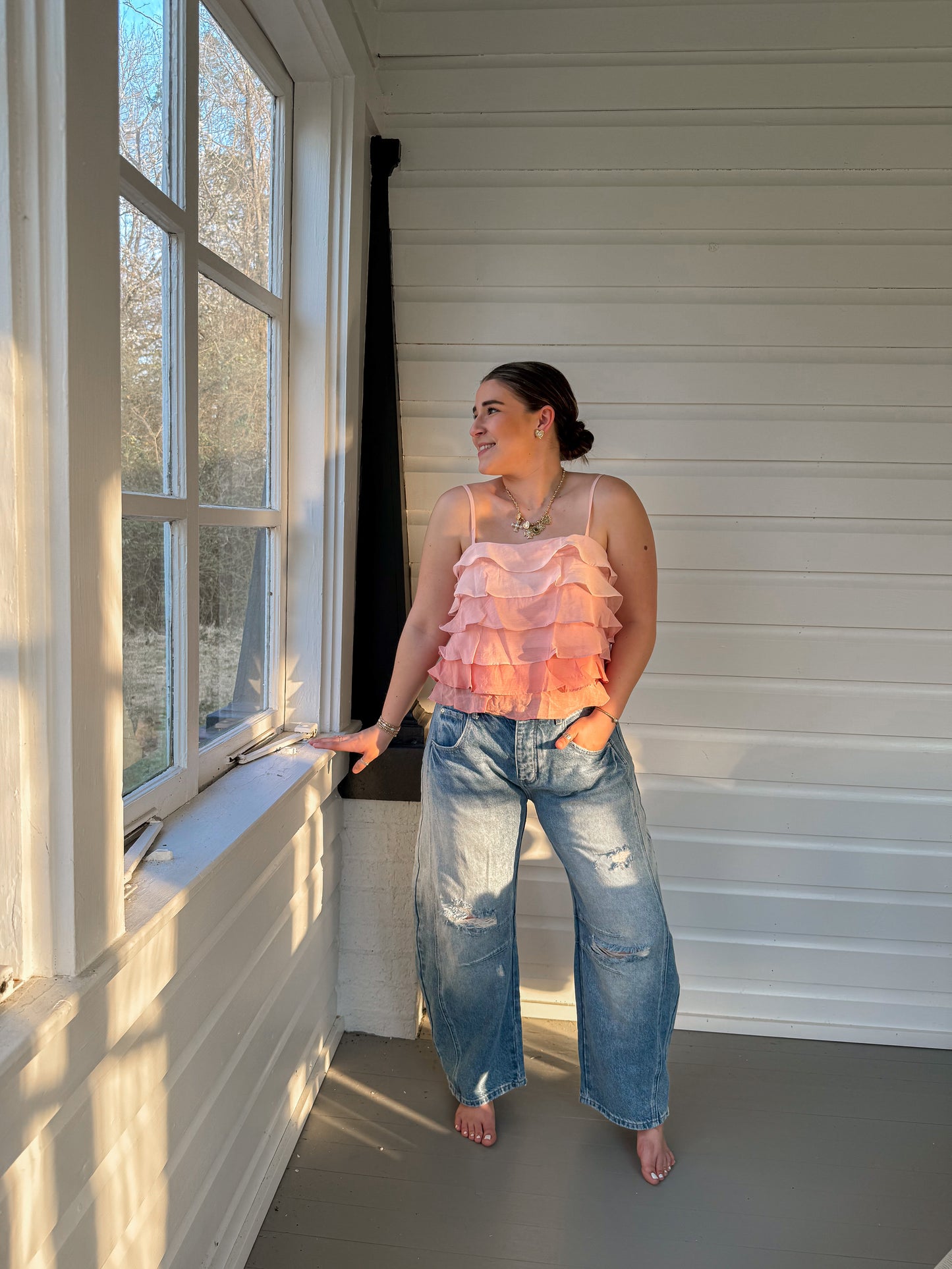 PINK LAYED TOP