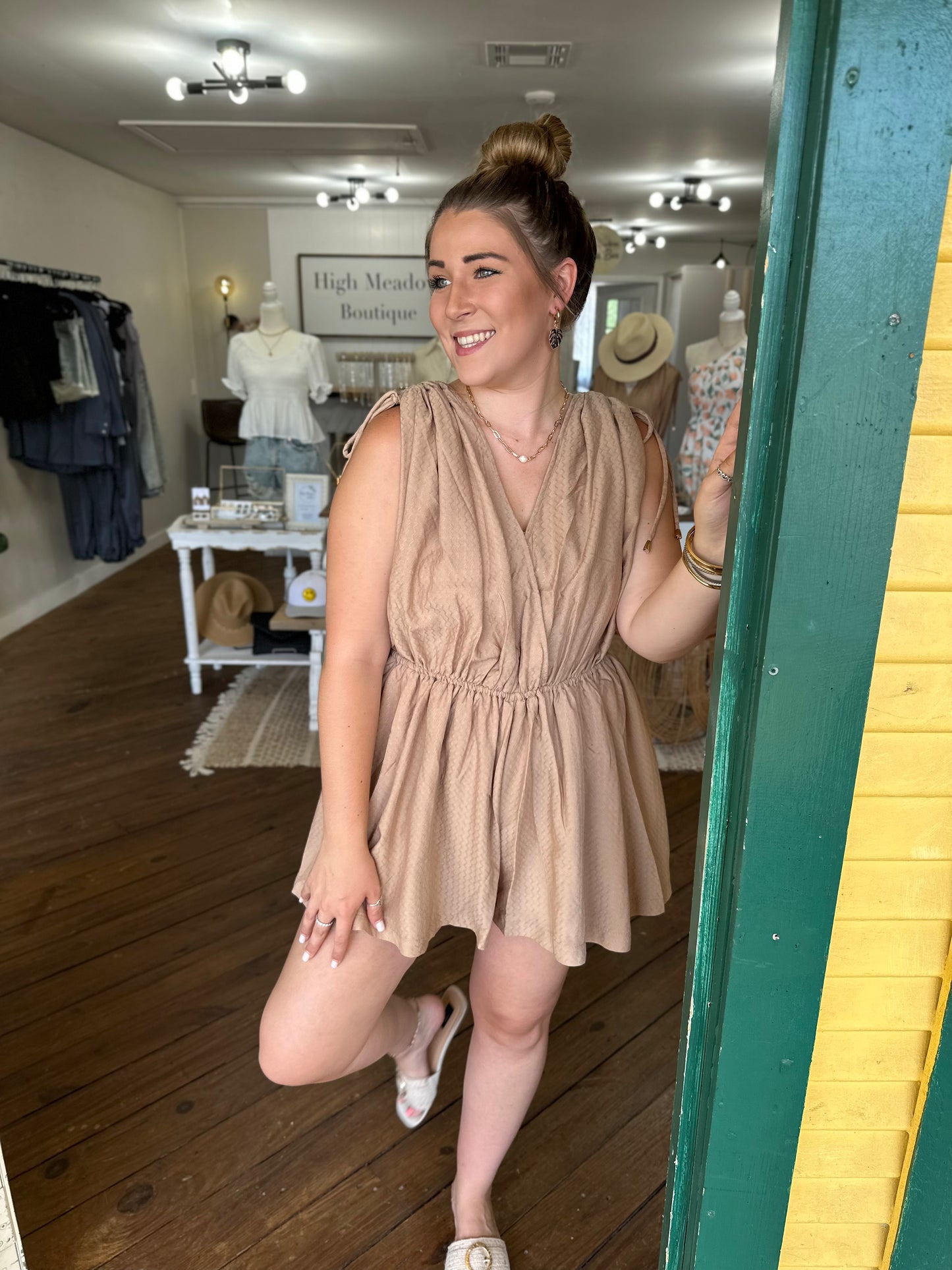 Tan Poppy Romper