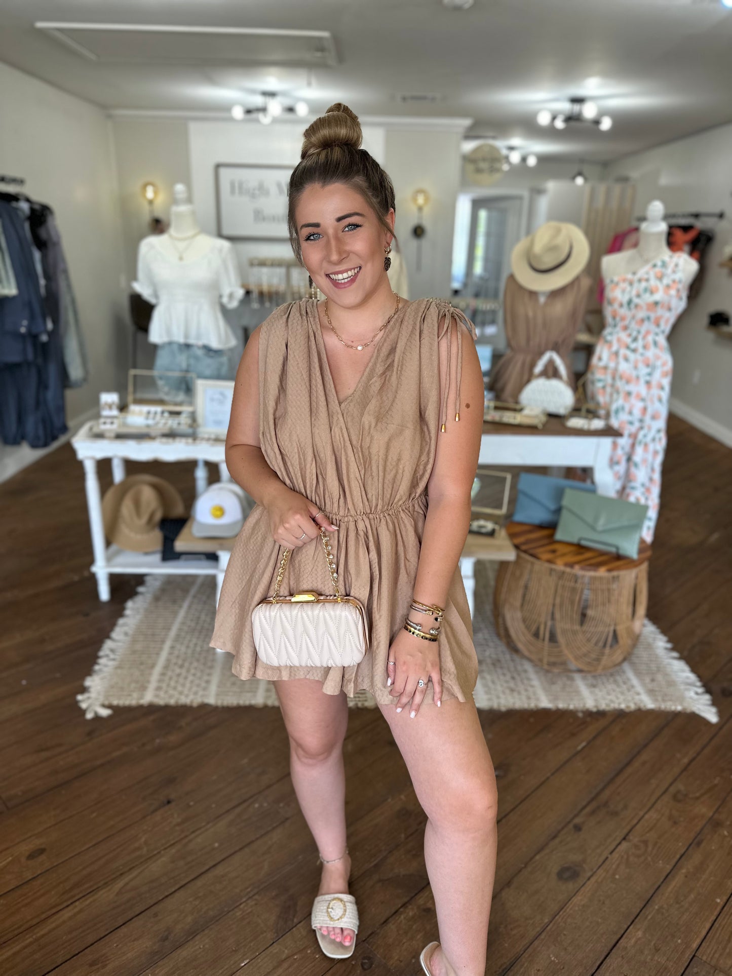 Tan Poppy Romper
