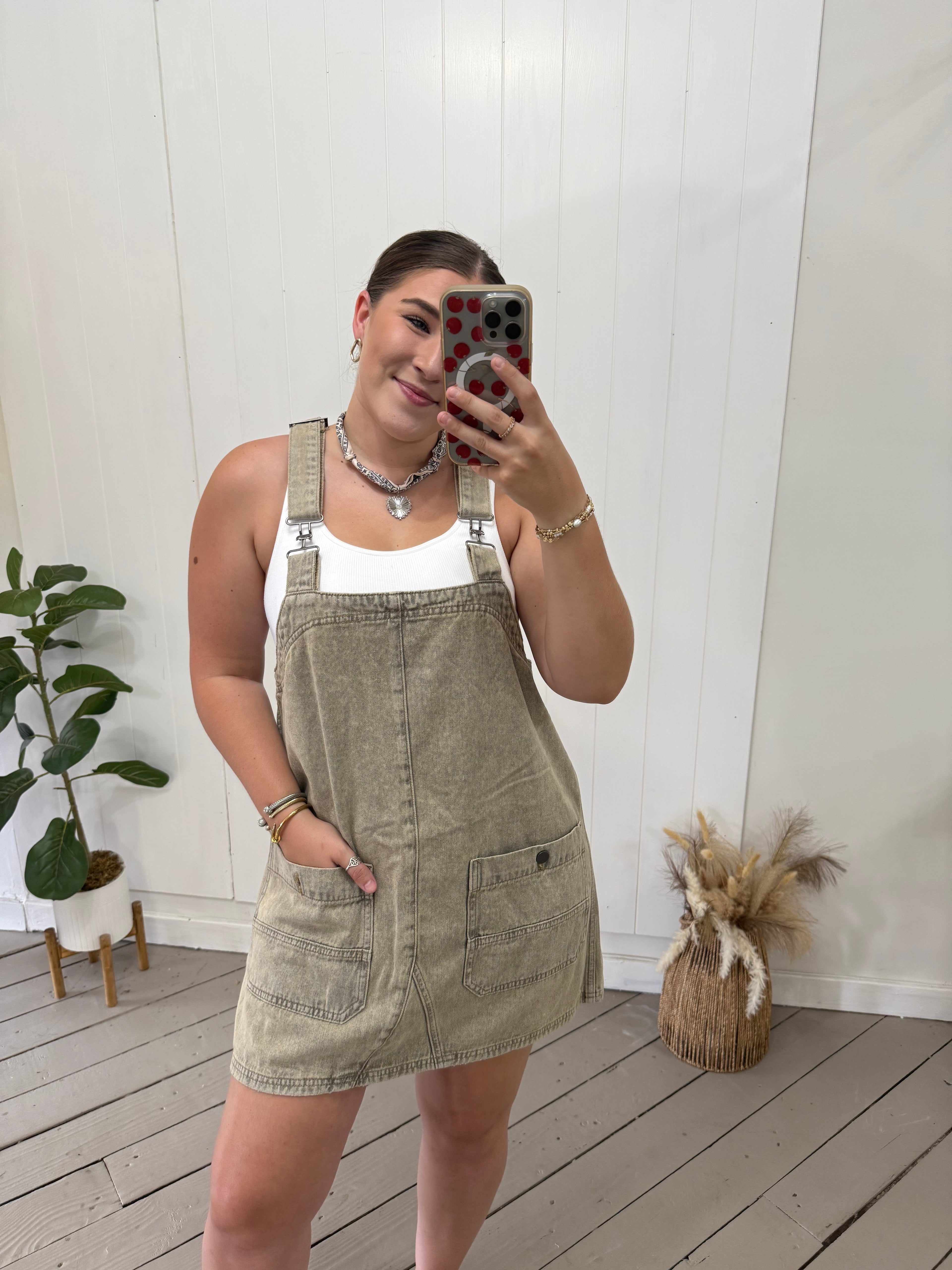 HAZELNUT OVERALL DRESS