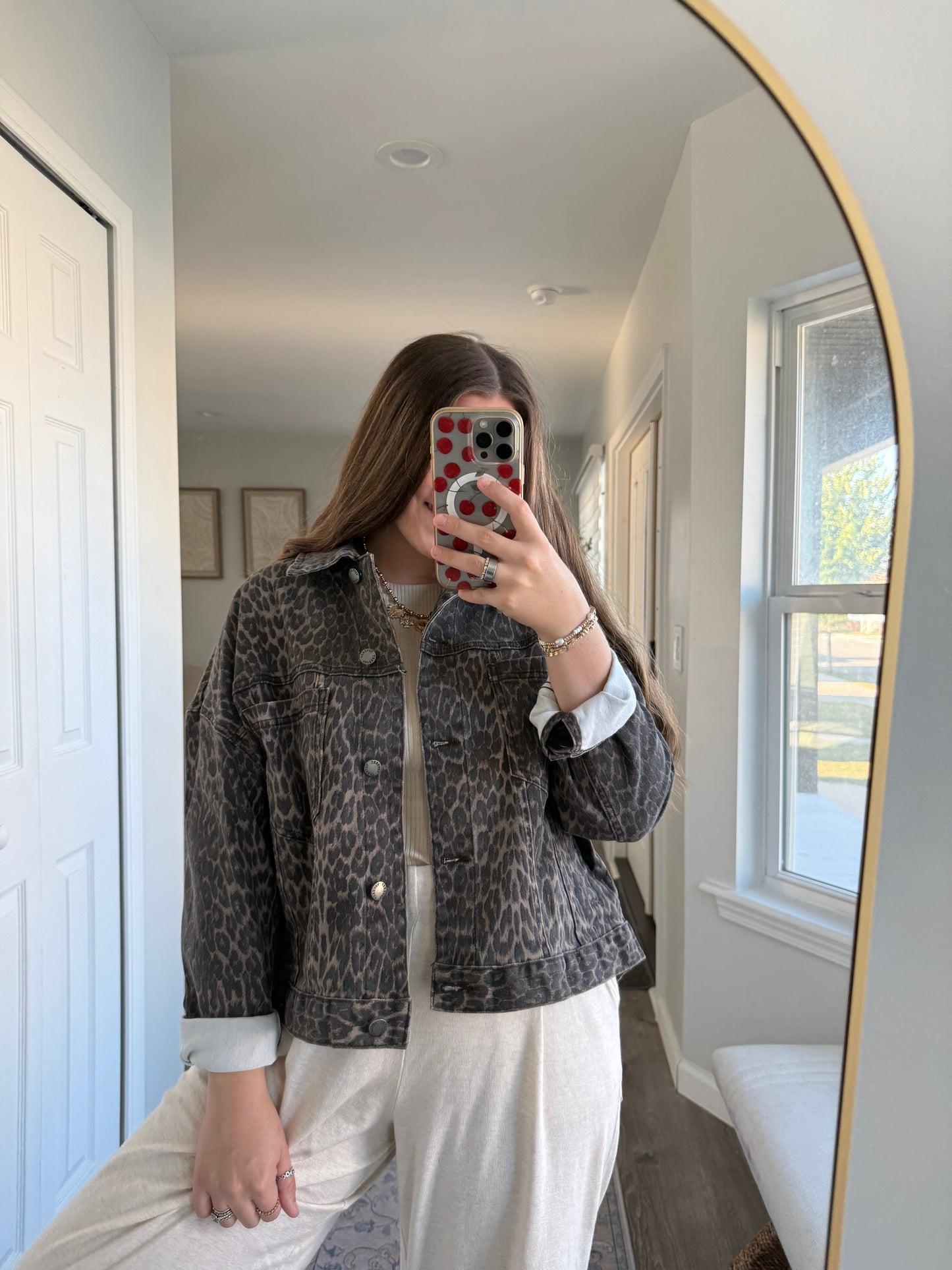 LEOPARD DENIM JACKET