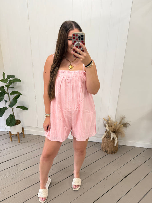 STRIPED BLUSH ROMPER