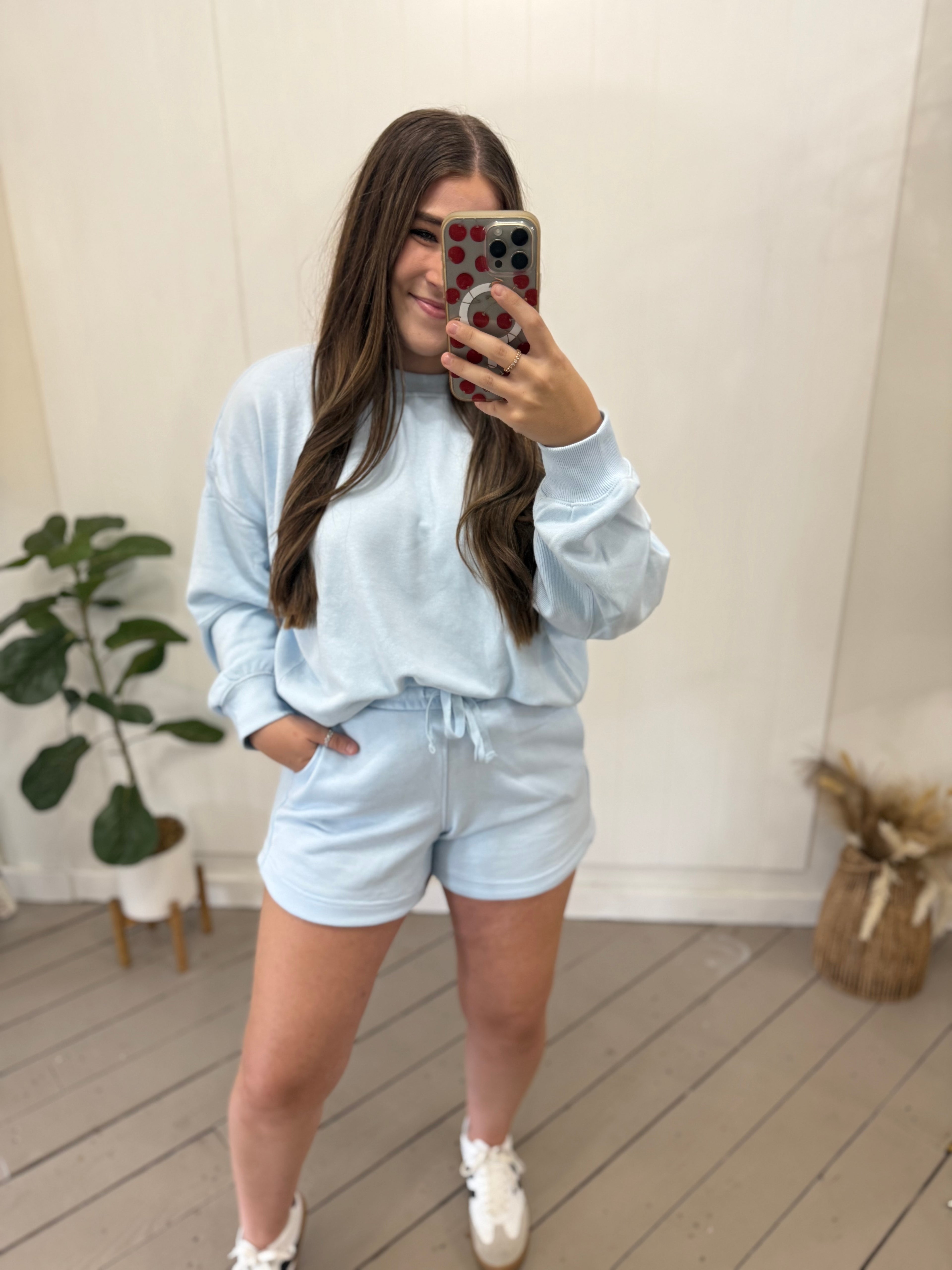 ICE BLUE TERRY PULLOVER