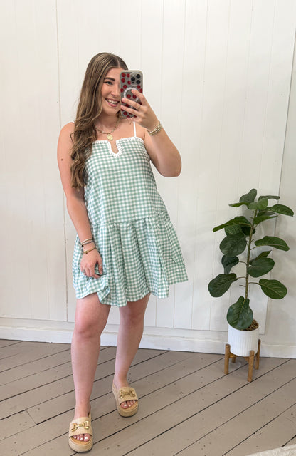 MINT GINGHAM DRESS