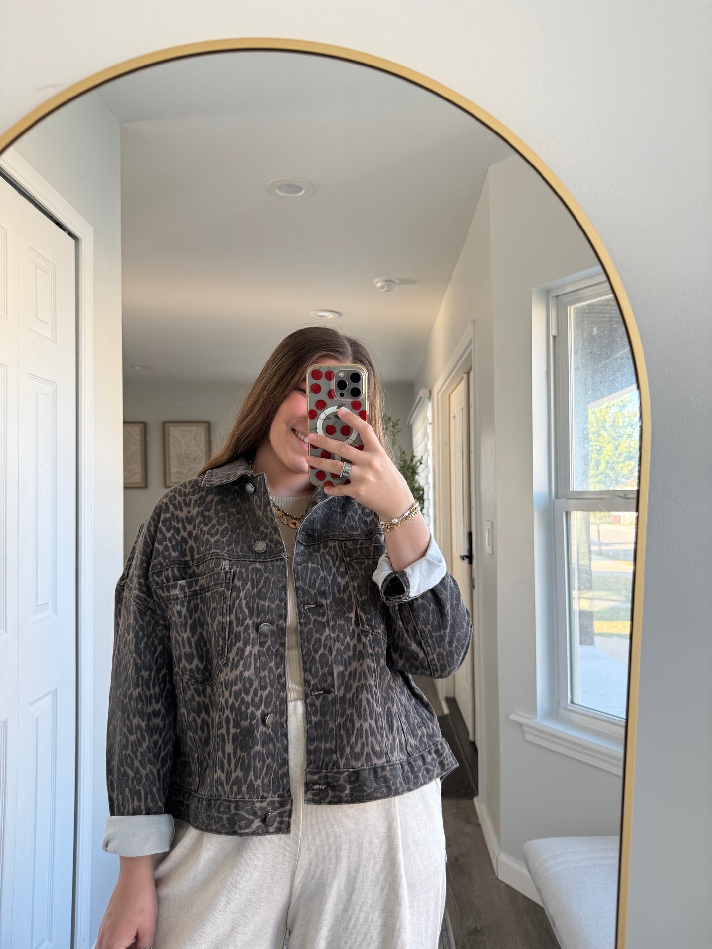 LEOPARD DENIM JACKET