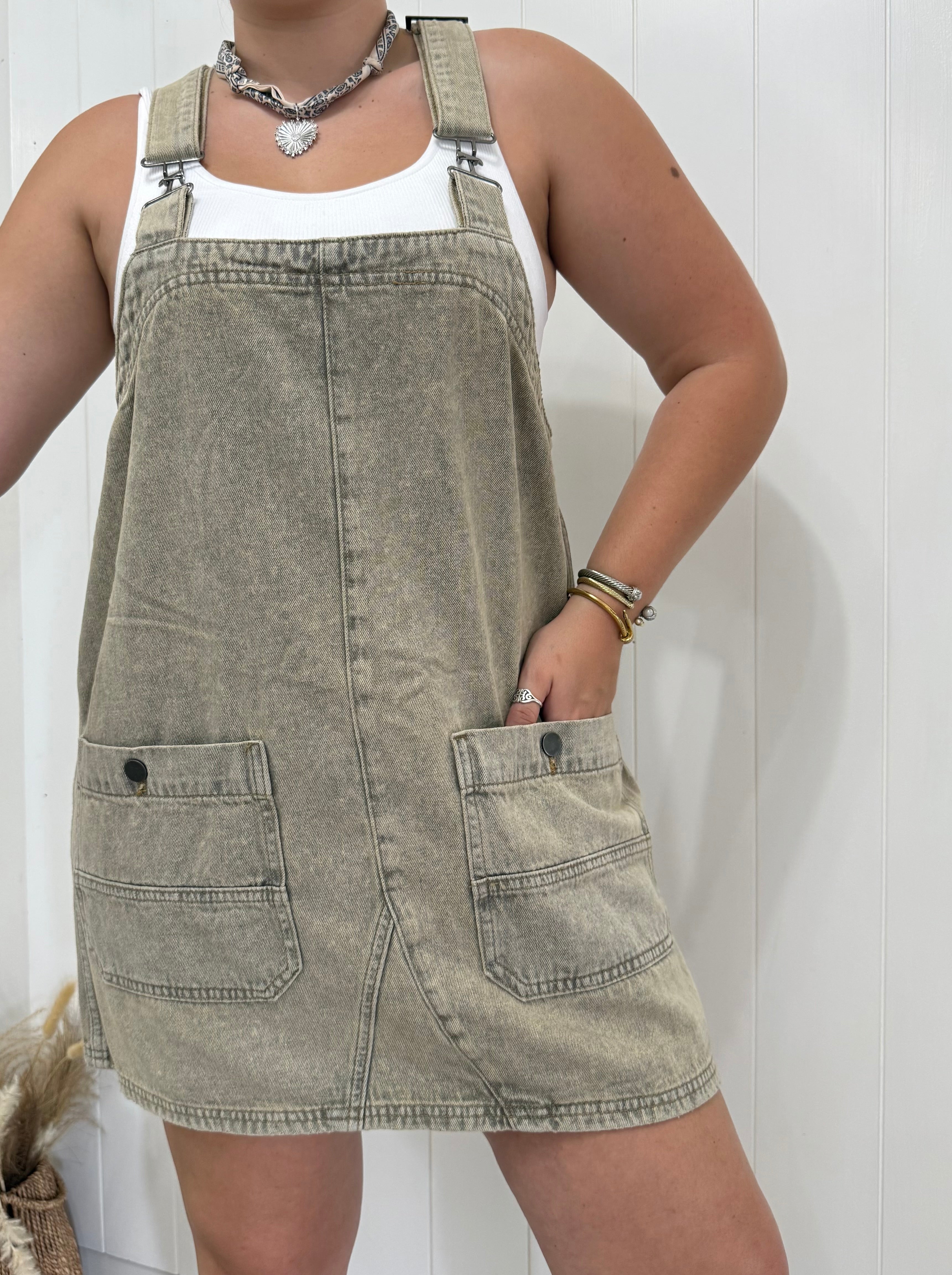 HAZELNUT OVERALL DRESS