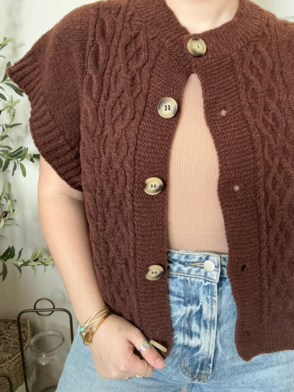 Brown Button Sweater