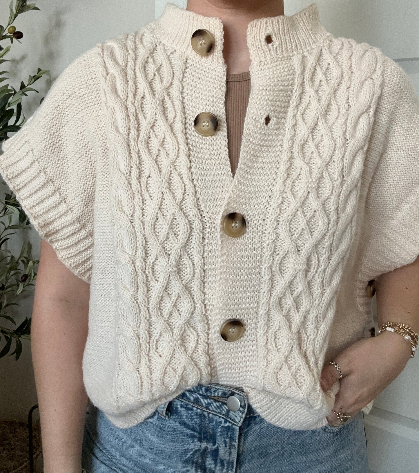 Cream Button Sweater