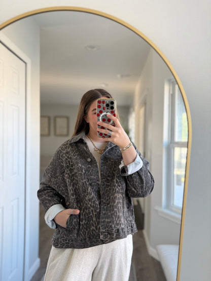 LEOPARD DENIM JACKET