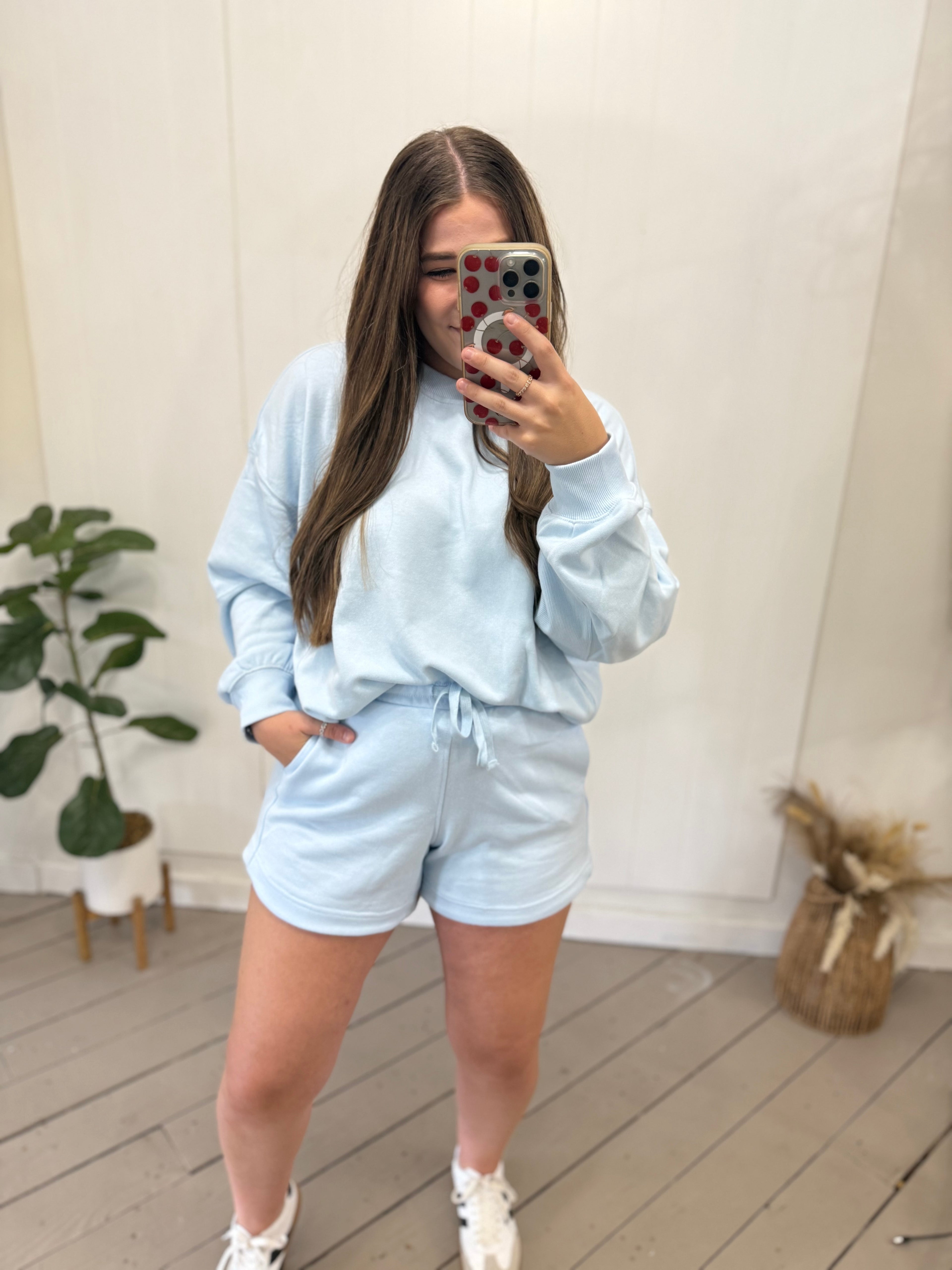ICE BLUE TERRY PULLOVER
