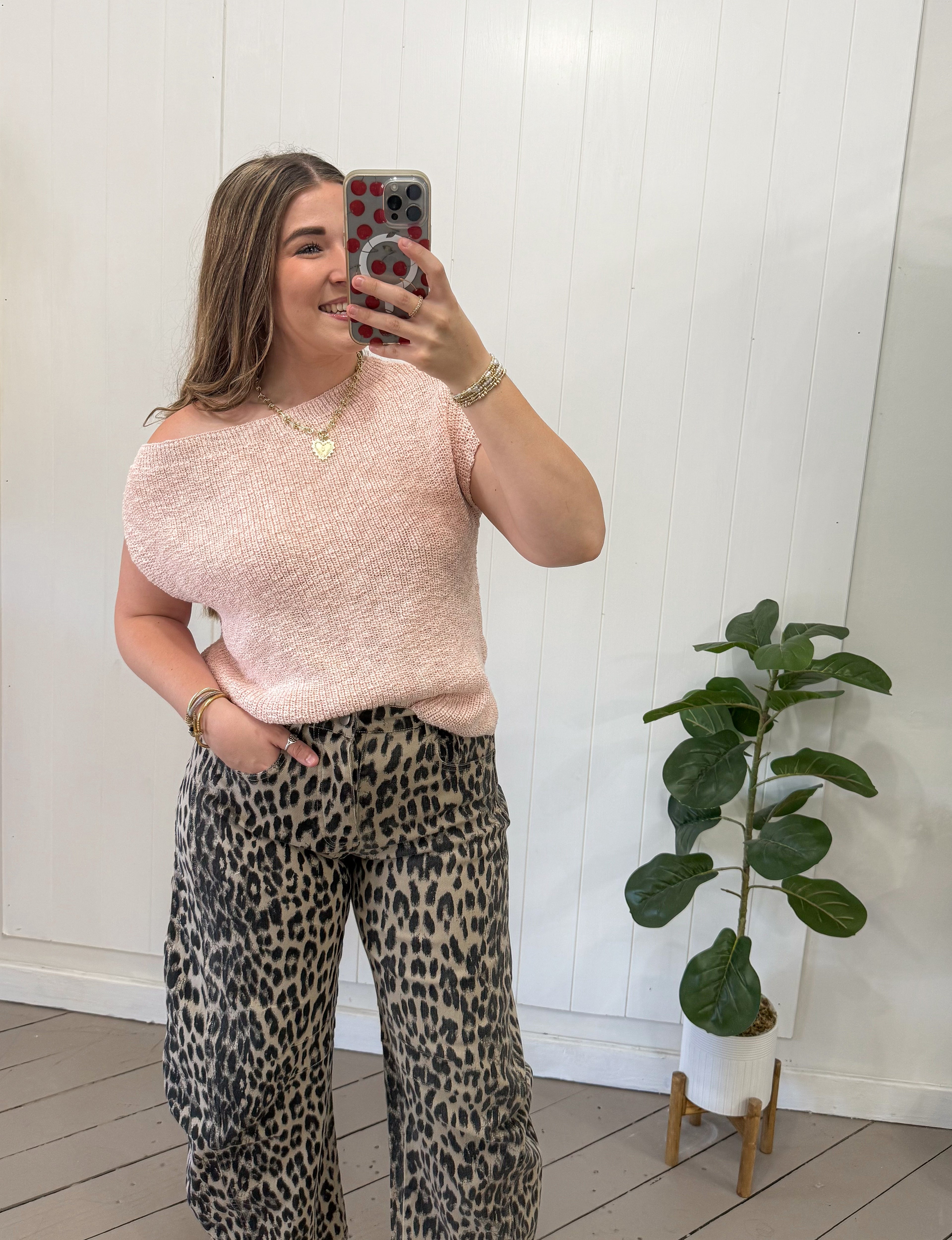 BLUSH ONE SHOULDER TOP