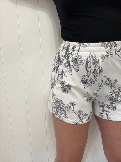 PRINTED COTTON TERRY SHORTS