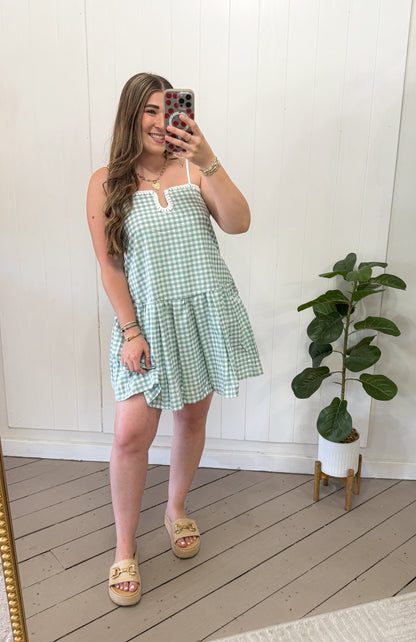 MINT GINGHAM DRESS