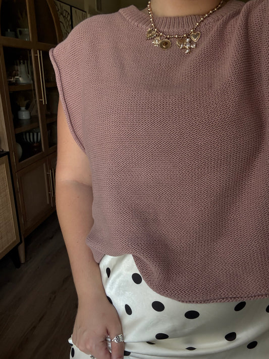 DUSTY ROSE KNIT TOP