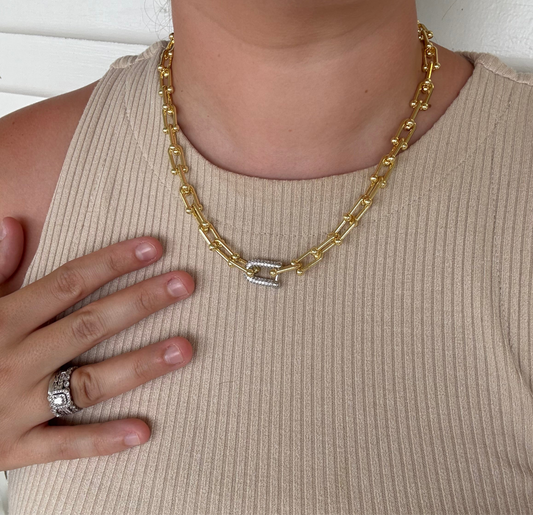 LOCK IT MIXED METAL NECKLACE