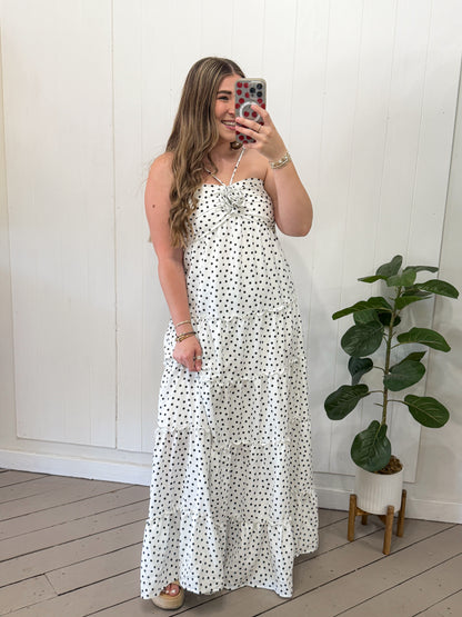 POLKA DOT MAXI HALTER