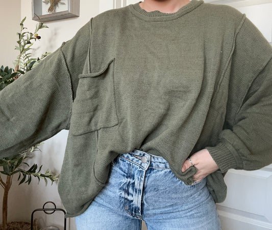 Olive Pocket Longsleeve