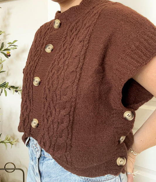 Brown Button Sweater