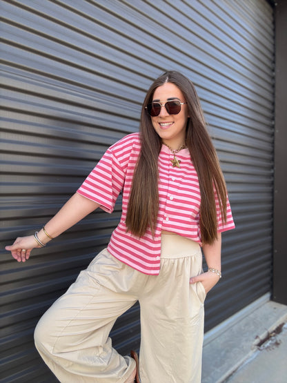 LYLA STRIPED BUTTON UP