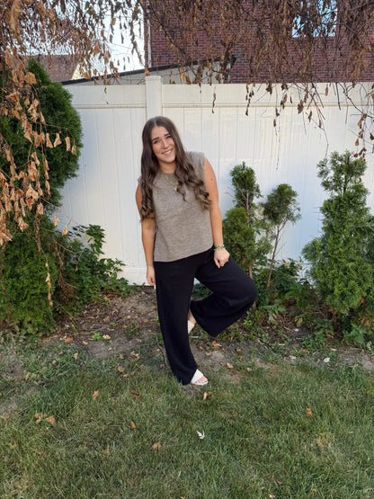 MOCHA TIE KNIT VEST