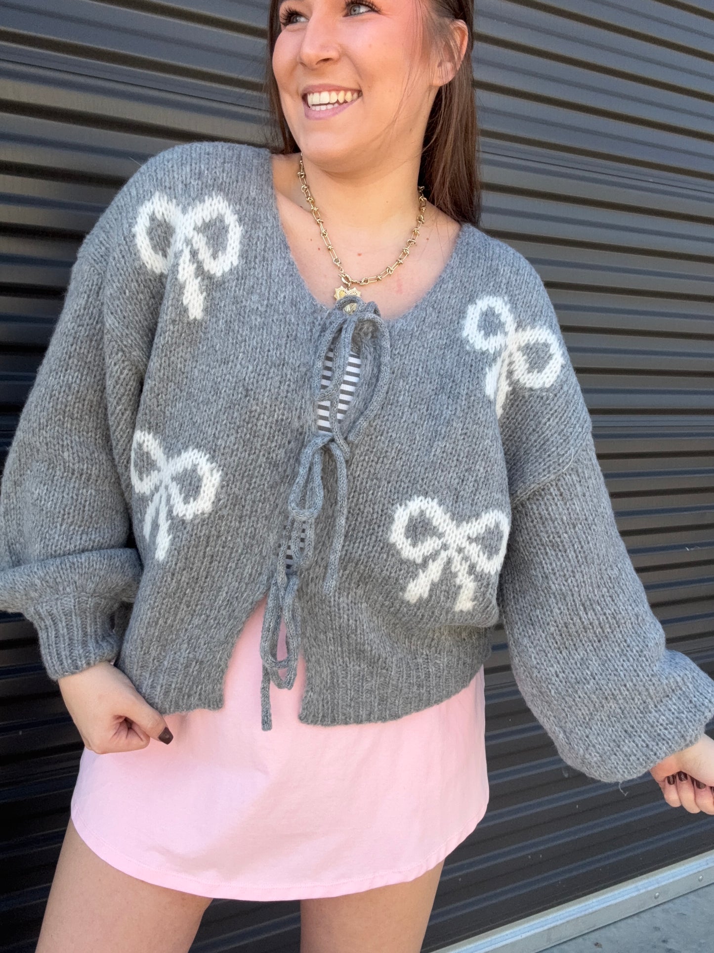 BOW TIE SWEATER CARDIGAN