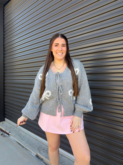 BOW TIE SWEATER CARDIGAN