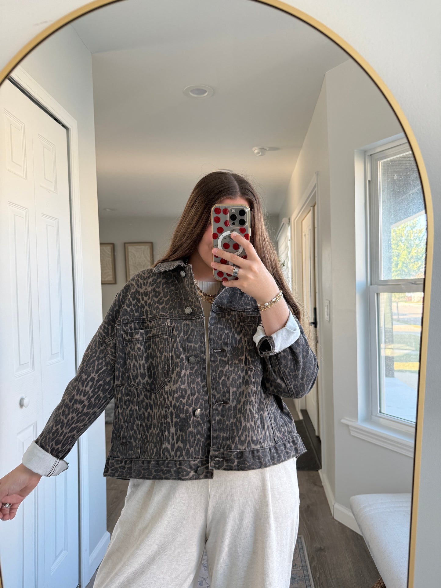 LEOPARD DENIM JACKET
