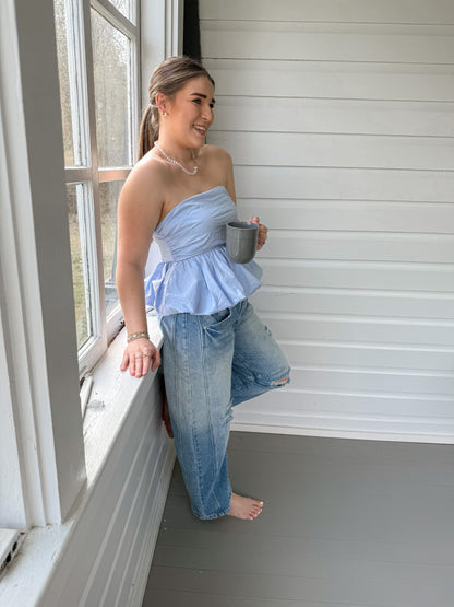 STRAPLESS BUBBLE TOP