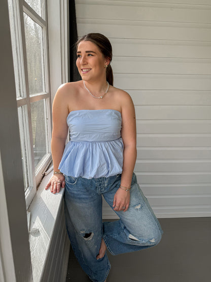STRAPLESS BUBBLE TOP