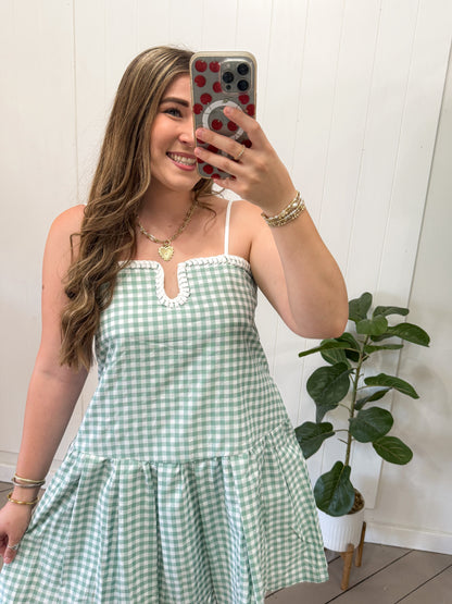 MINT GINGHAM DRESS