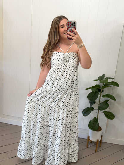 POLKA DOT MAXI HALTER