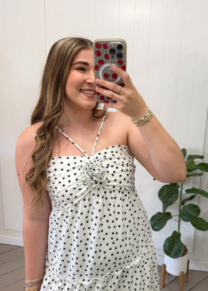 POLKA DOT MAXI HALTER