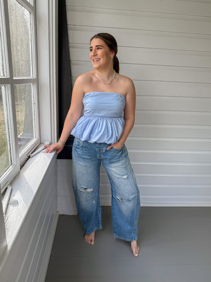STRAPLESS BUBBLE TOP