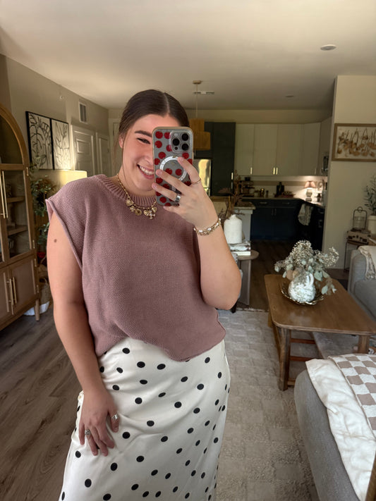 DUSTY ROSE KNIT TOP