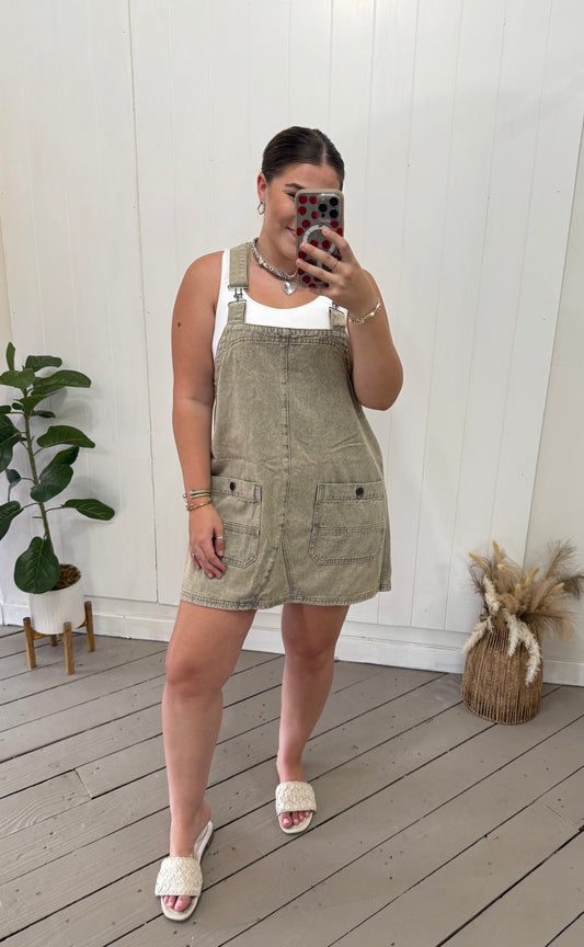 HAZELNUT OVERALL DRESS