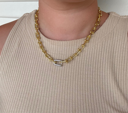 LOCK IT MIXED METAL NECKLACE