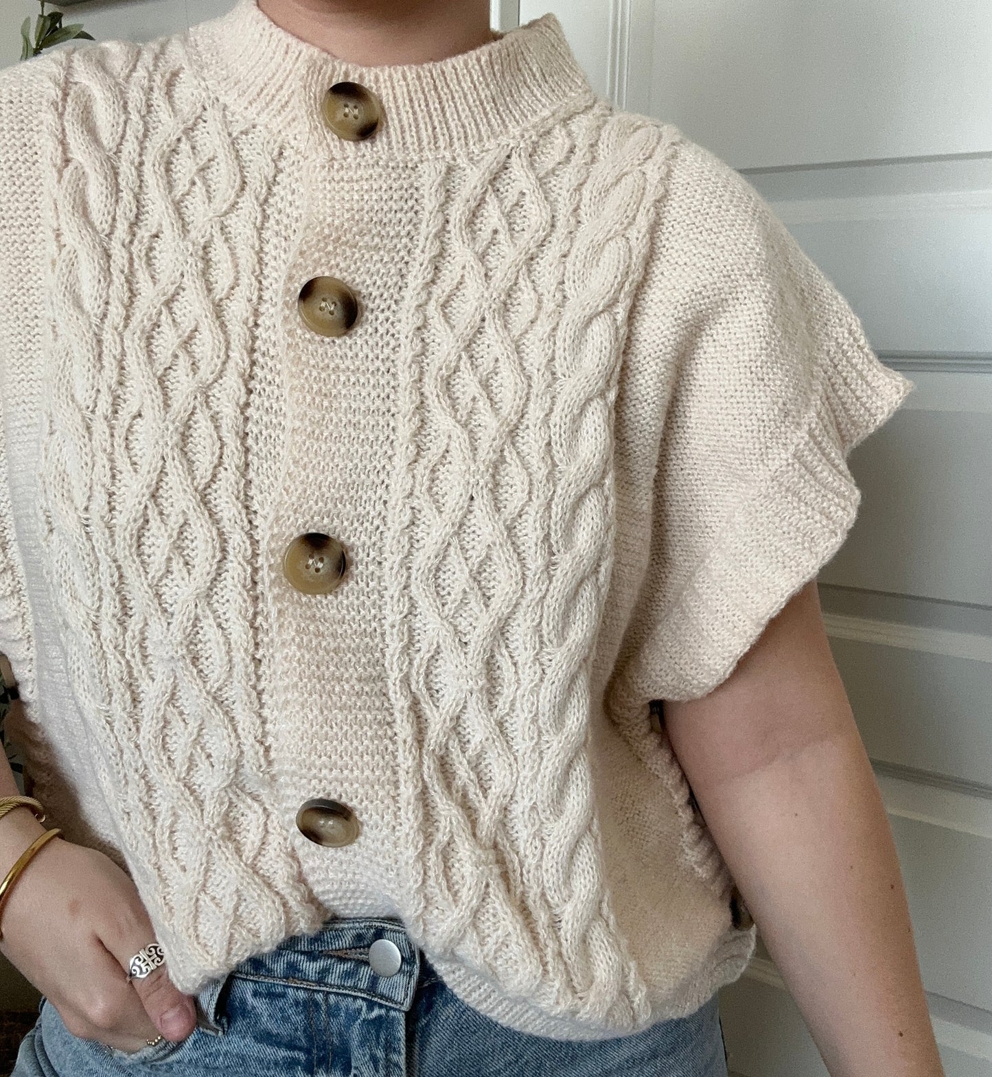 Cream Button Sweater