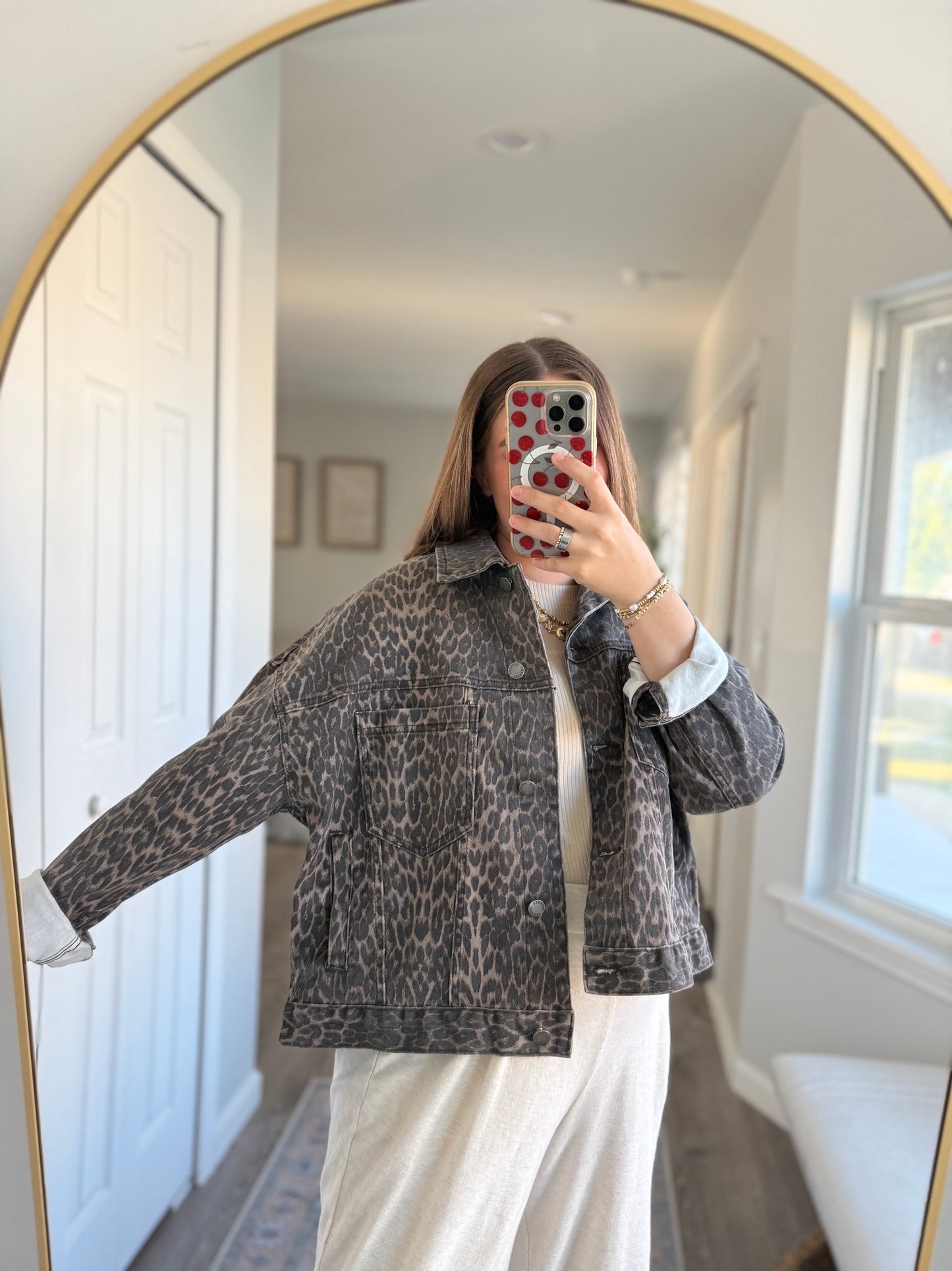 LEOPARD DENIM JACKET