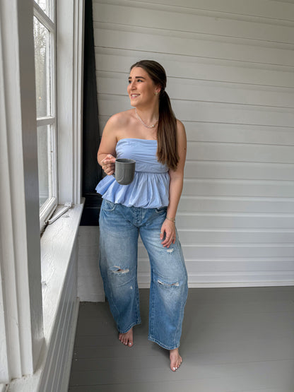 STRAPLESS BUBBLE TOP
