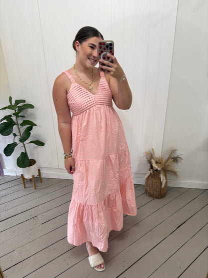 PINK V NECK MAXI
